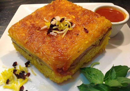تزیینات ته چین طرز تزیین ته چین مرغ,تزیین ته چین,مدل تزیین ته چین