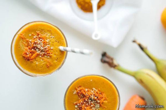 طرز تهیه اسموتی زردچوبه طرز تهیه اسموتی زردچوبه