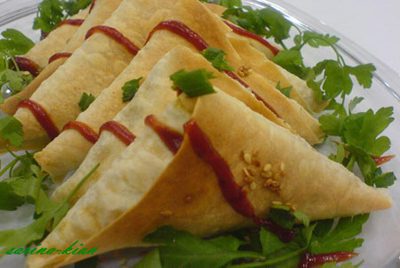 سمبوسه مرغ،پخت سمبوسه مرغ طرز تهیه سمبوسه مرغ,نحوه پخت سمبوسه مرغ