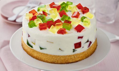 چیزکیک ژله موزاییکی چیزکیک ژله موزاییکی