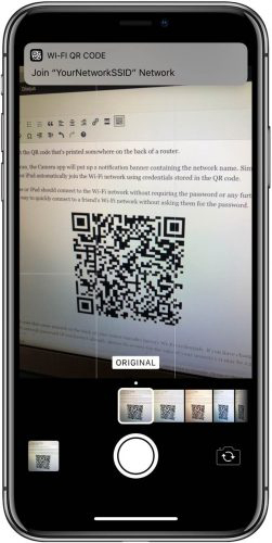 اتصال به وای فای با موبایل،اتصال به وای فای, ترفند موبایل اسکن کدهای QR در سیستم عامل iOS 11, اسکن کدهای QR