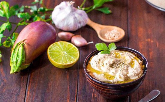 بابا غنوش لبنانی (باباگانوش) دیپ ساده و خوشمزه؛ بدون گلوتن، وگان و کم کربوهیدرات بابا غنوش لبنانی (باباگانوش) دیپ ساده و خوشمزه؛ بدون گلوتن، وگان و کم کربوهیدرات