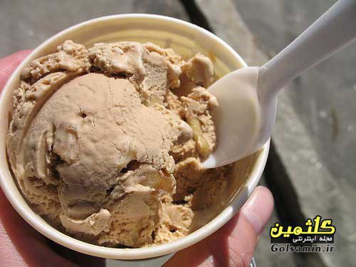 بستنی گردویی, بستنی, تهیه بستنی گردویی, طرز تهیه بستنی گردویی, مواد لازم برای تهیه بستنی گردویی