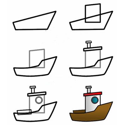 چطور یک قایق بکشیم؟, نقاشی برای بچه ها