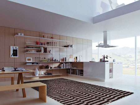 مدل هایی از آشپزخانه های جدید,مدل آشپزخانه به رنگ سفید و طرح چوب