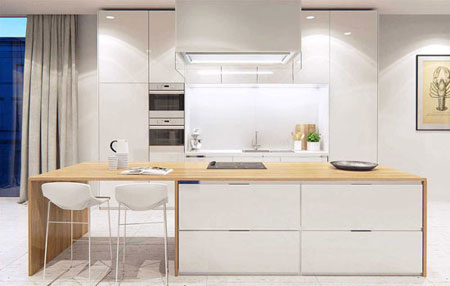 طراحی شیک ترین مدل آشپزخانه,کابینت آشپزخانه به رنگ سفید