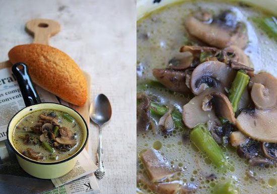 سوپِ جدید قارچ و مارچوبه, آشپزی
