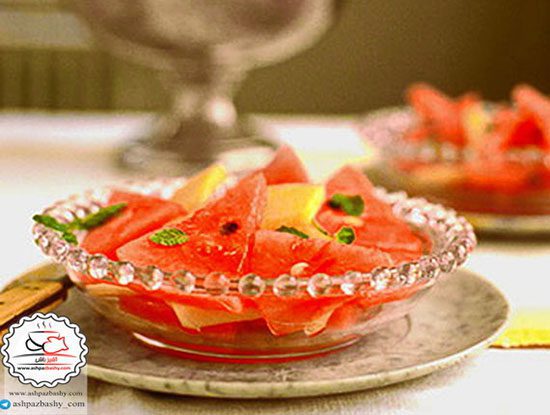 برش های هندوانه با شربت لیمو, دسر،شیرینی،مربا،نوشیدنی