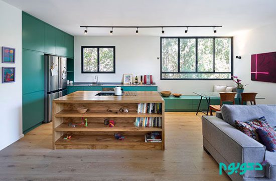 رنگ سبز در آپارتمانی کوچک با ایده‌های هوشمندانه, چیدمان و دکوراسیون