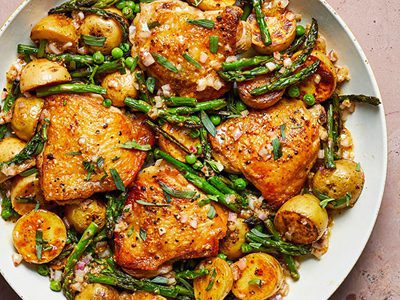 طرز تهیه ساق مرغ را با سبزیجات بهاری, آشپزی